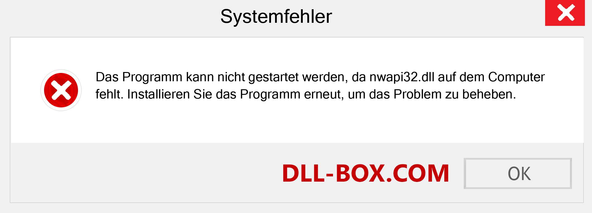 nwapi32.dll-Datei fehlt?. Download für Windows 7, 8, 10 - Fix nwapi32 dll Missing Error unter Windows, Fotos, Bildern